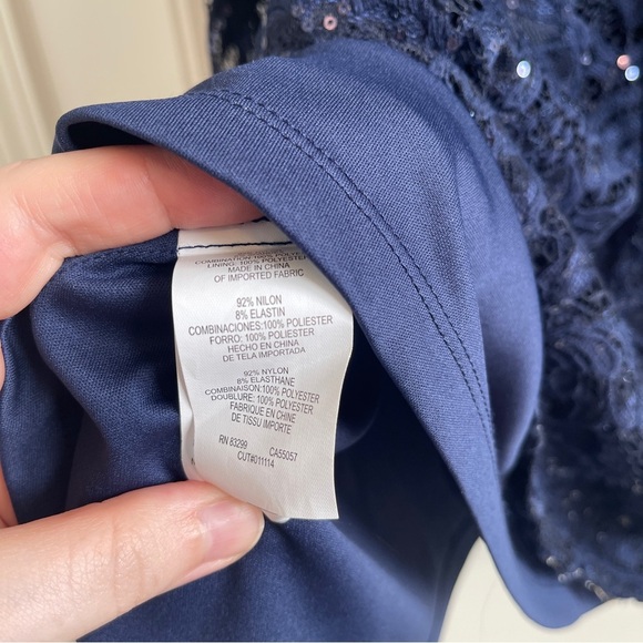 MARINA Asymmetrical Navy Blue Dress - Picture 8 of 8